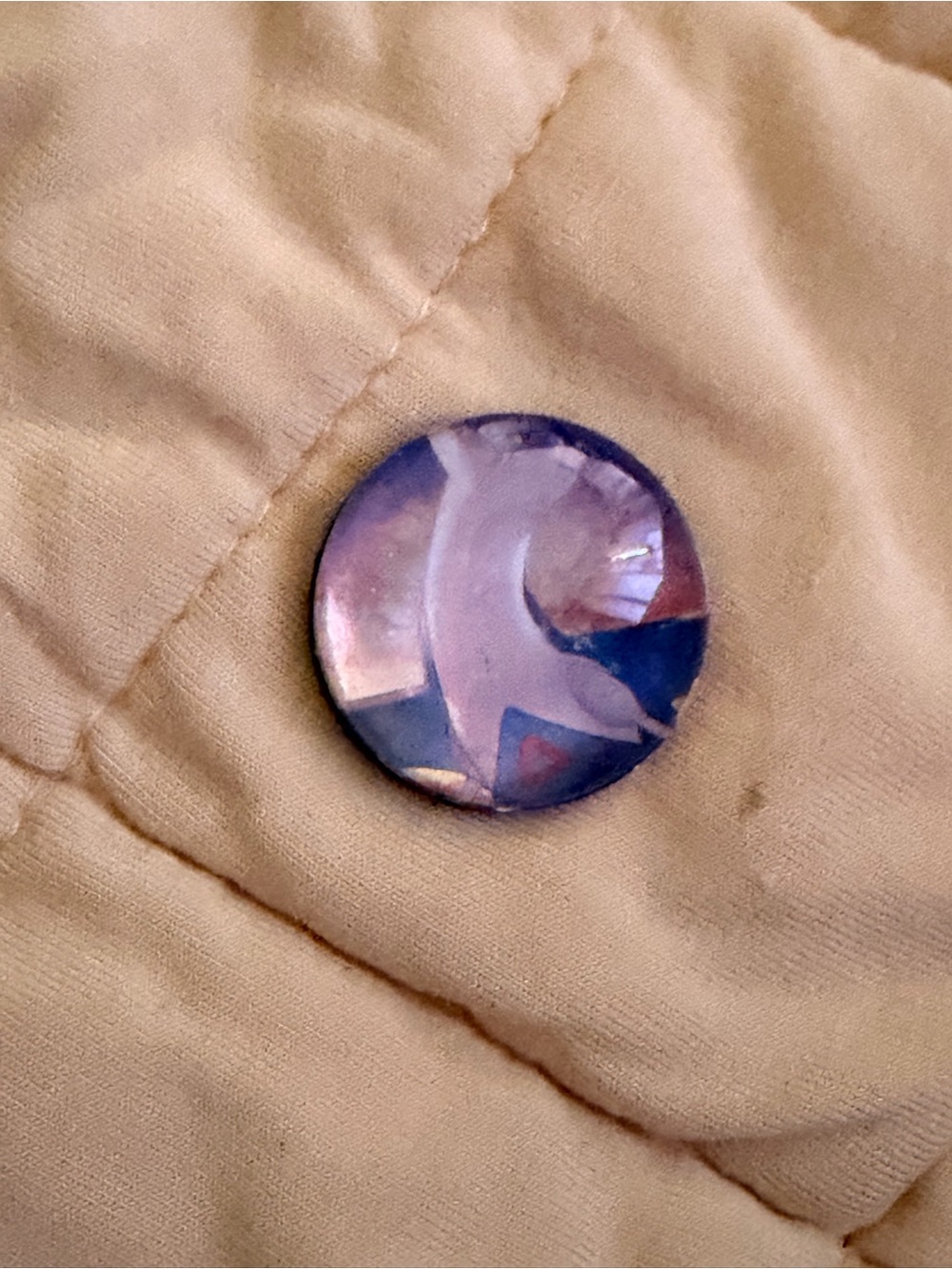 Pokemon Purple and Blue Iridescent Glass Cabochon